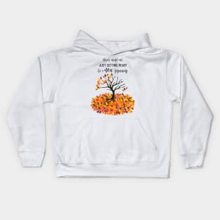 Fall in Love Colorful Leaves Autumn Season Tree Design Kids Hoodie